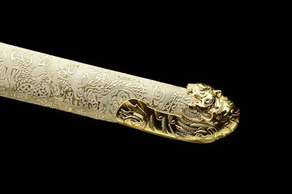 Handmade Golden Tiger Chop Chinese Sword With Golden Manganese Steel