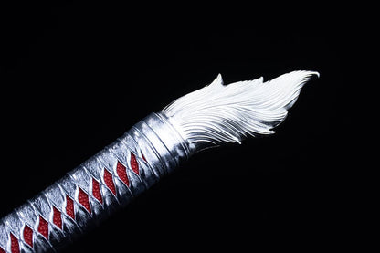 Handmade High Carbon Steel Inferno Thunderwolf  Chinese Sword With Red Blade