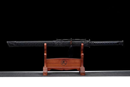 Handmade Hua Wuque High Manganese Steel Chinese Sword With Baked Blue Blade