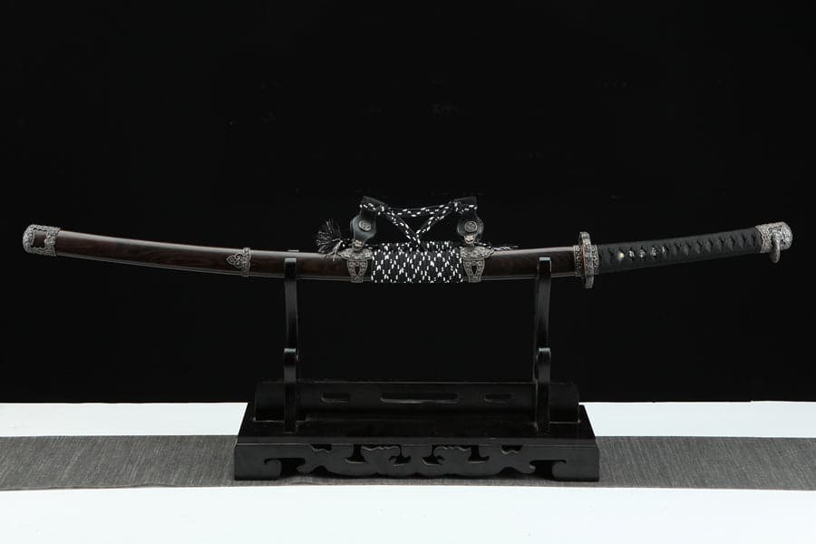 Handmade Japanese Tachi Odachi Sakura Pattern Steel High Ebony