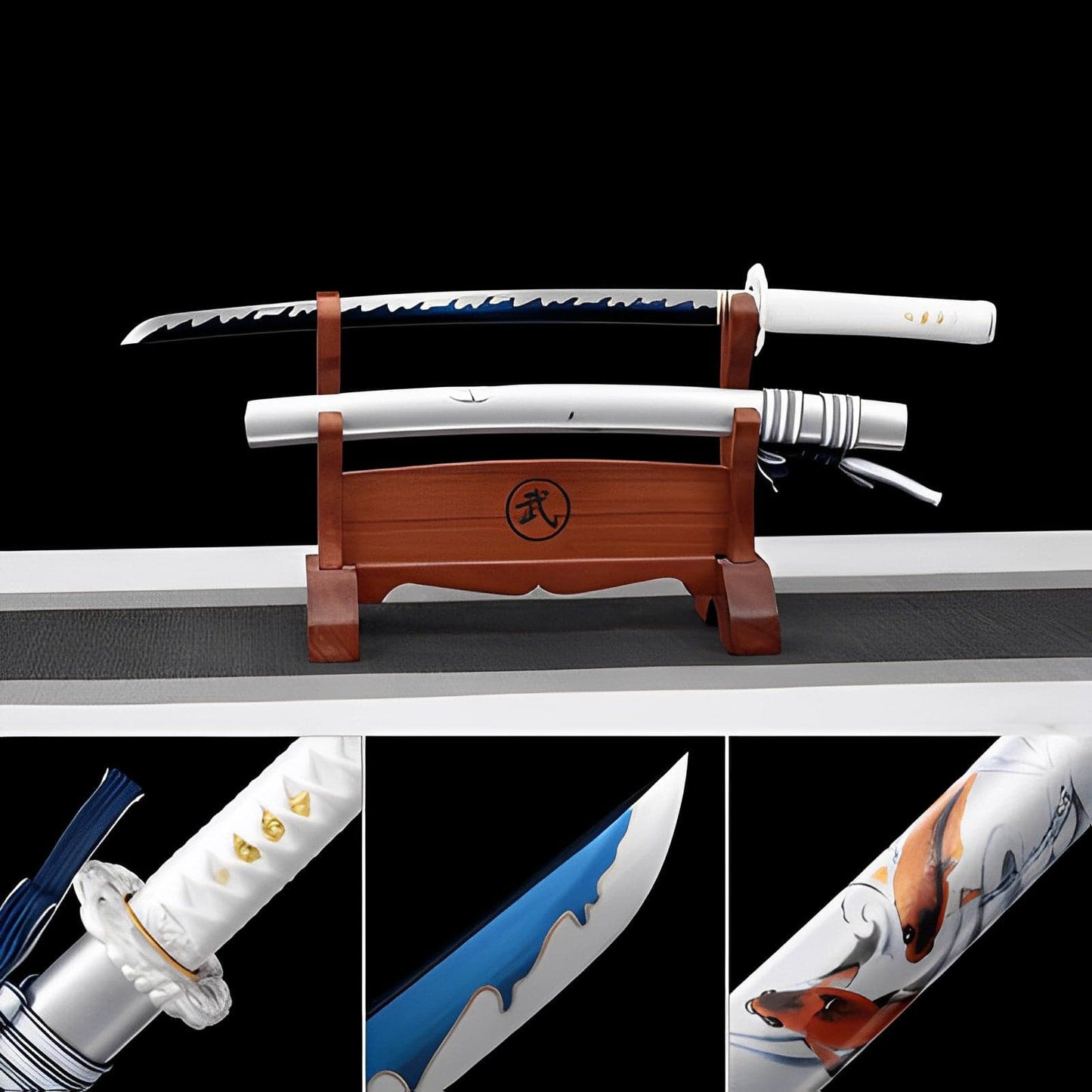 Handmade Japanese Wakizashi Fish Short Sword Manganese Steel